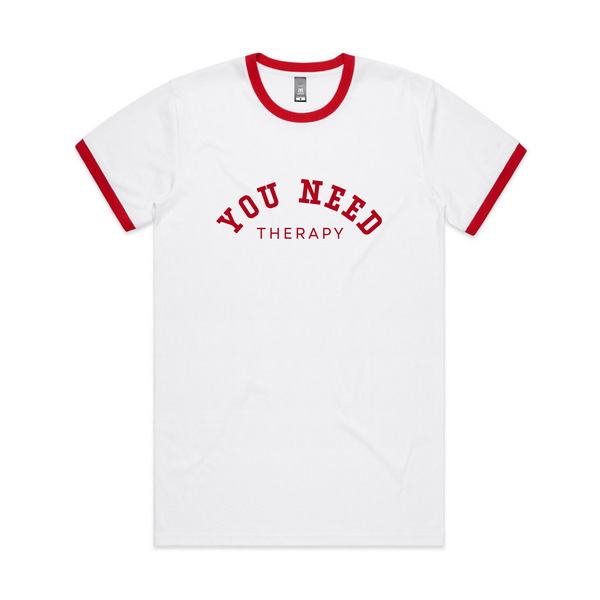 MADE TO ORDER // Red on White 'What I Deserved' Lyric Ringer Tee