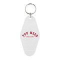Red on White 'What I Deserved' Lyric Motel Keyring