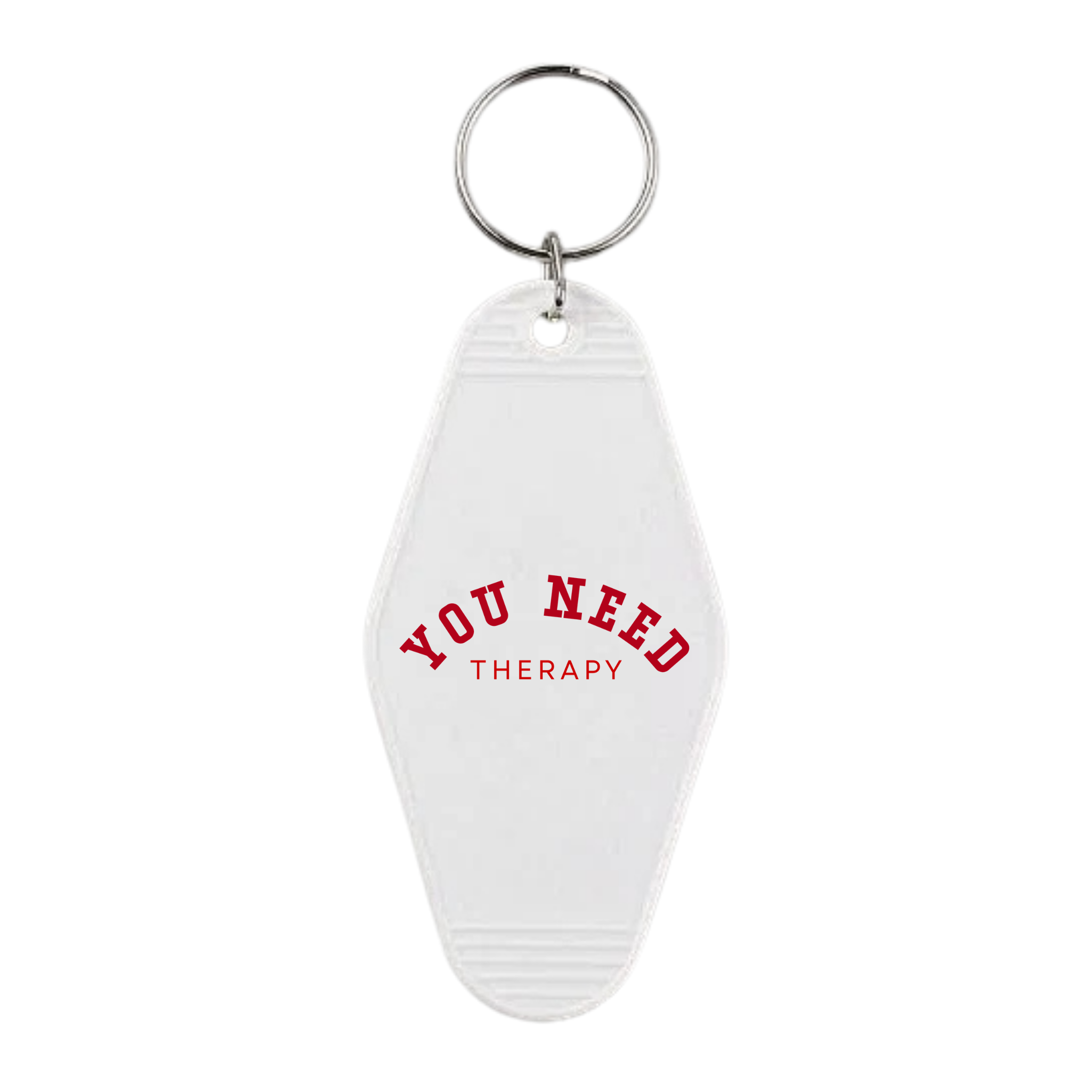 Red on White 'What I Deserved' Lyric Motel Keyring