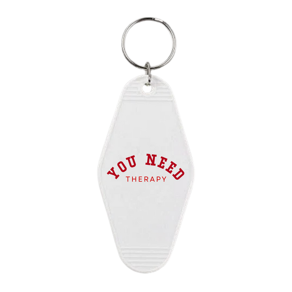 Red on White 'What I Deserved' Lyric Motel Keyring